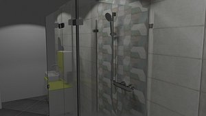 Bathroom Italian style with video and forniture