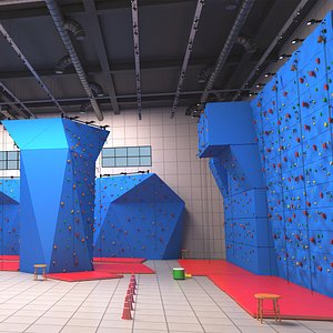 Indoor Climbing Wall 3D model
