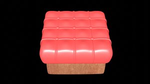 Tufted Leather Ottoman
