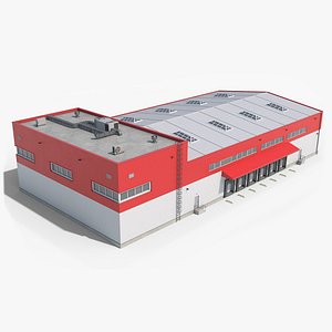 Industrial Building 29 Red 3D model