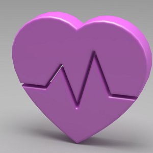 Heart with Pulse 3D