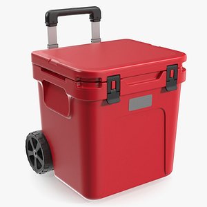 Outdoor Wheeled Ice Chest Red 3D model