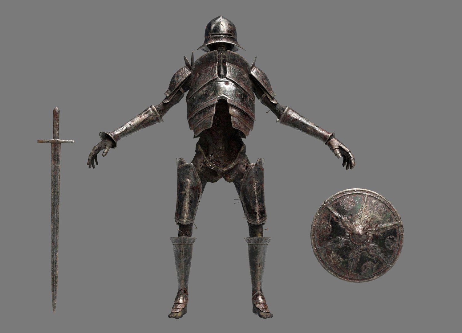 Undead Zombie Warrior Character 4k PBR Low Poly Low-poly 3D Model 3D ...