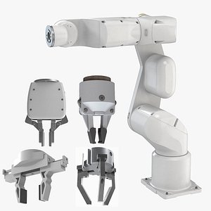 Robotic Arm 6 with Set of Grippers 3D model