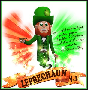 3D leprechaun st patricks model