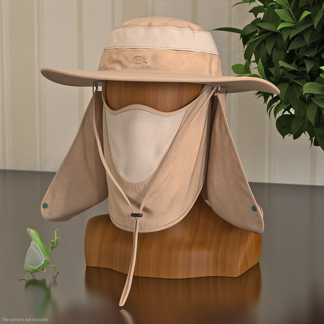 3D model khaki outdoor fishing hat https://p.turbosquid.com/ts-thumb/ln/oTBqap/xcqMTmxK/khakioutdoorfishinghatwithremovableneckflapandfacecovermaskmb3dmodel002/jpg/1566360381/1920x1080/fit_q87/6546b4dbe34e669042c93922219c3c555329f7fb/khakioutdoorfishinghatwithremovableneckflapandfacecovermaskmb3dmodel002.jpg