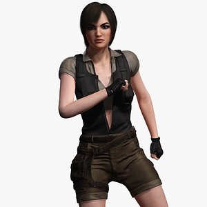 Realistic Young Female Tomb Raider Style Action Woman Adventurer