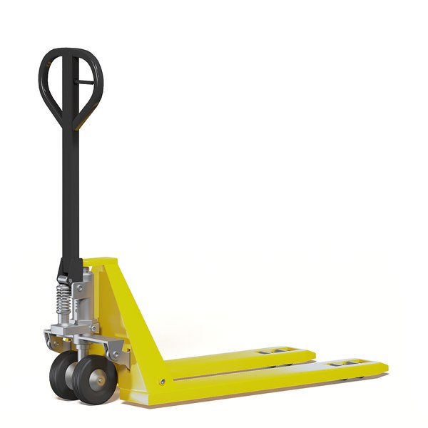 3D yellow pallet truck