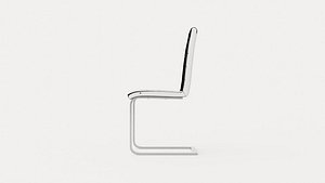 Cibus Dining Chair Artificial Leather White Chrome 3D model