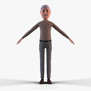 Cartoon Old Man - Non Rigged 3D model