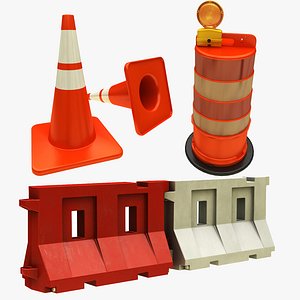 traffic barrier cone drum 3D model