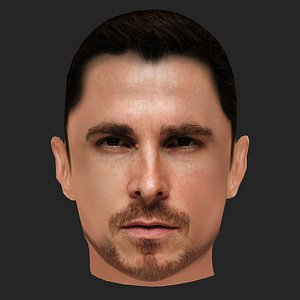 Christian Bale Head - Low poly head for game 3D