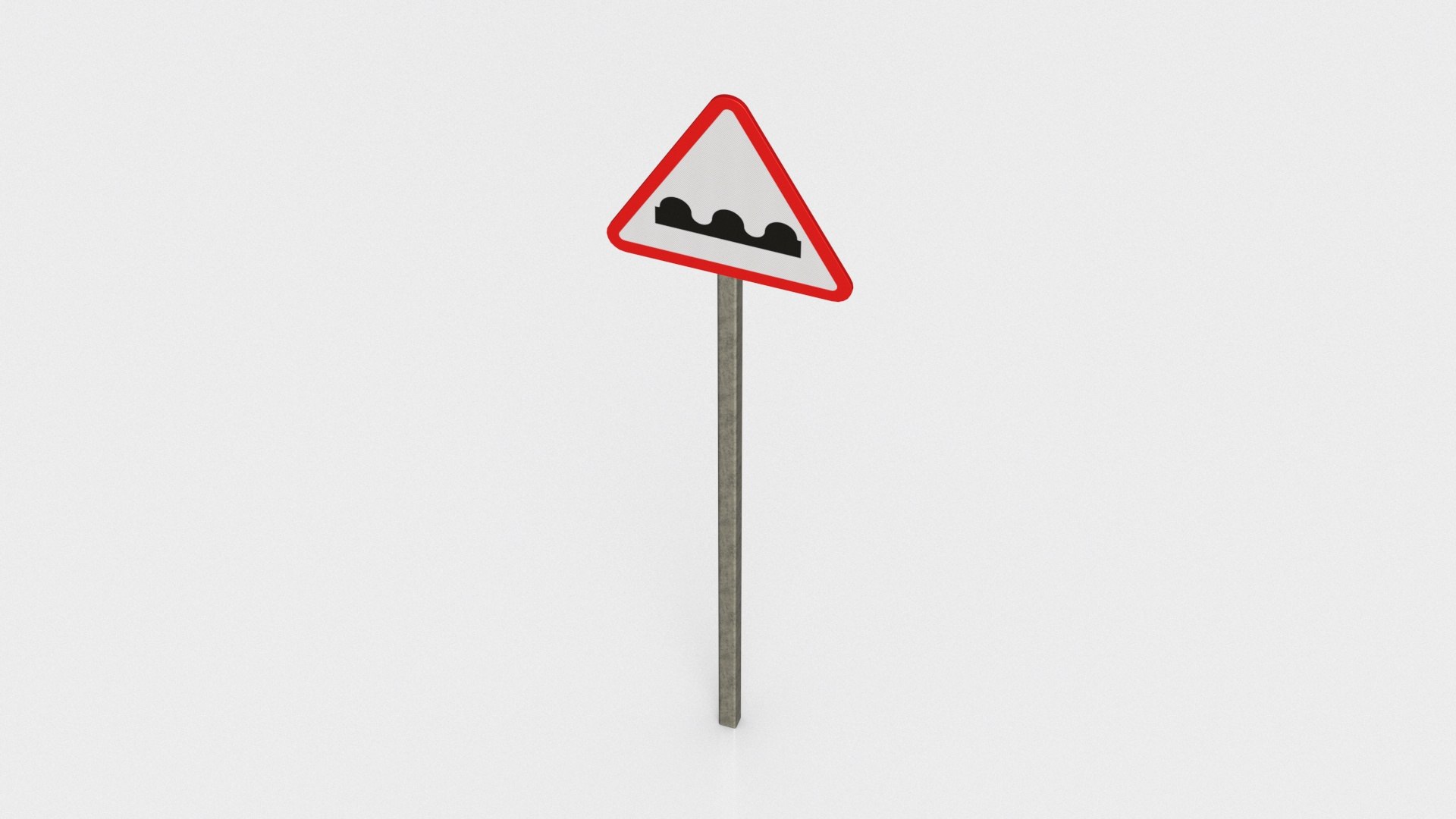 Jagged Track Ahead Road Sign 3D Model - TurboSquid 2106047