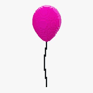 Voxel Pink Balloon 3D model