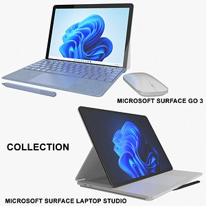 Microsoft Surface Go 3 and Surface Laptop Studio Collection 3D model