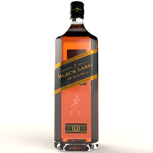 Johnnie Walker Whisky Alcohol Bottle 3D
