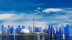 3D CN Tower Toronto City Canada 3D model