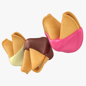 3D chocolate covered fortune cookies model