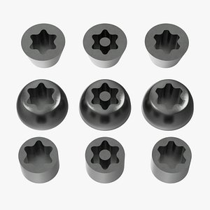 3D 6-point star drive screw collection