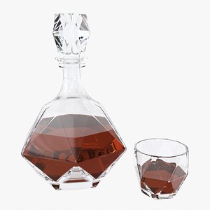Whiskey Liquor Decanter with Glass