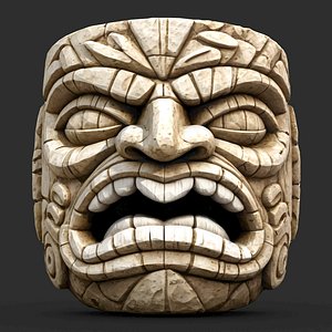 Tiki Totem Mask Low Poly 4 3D model
