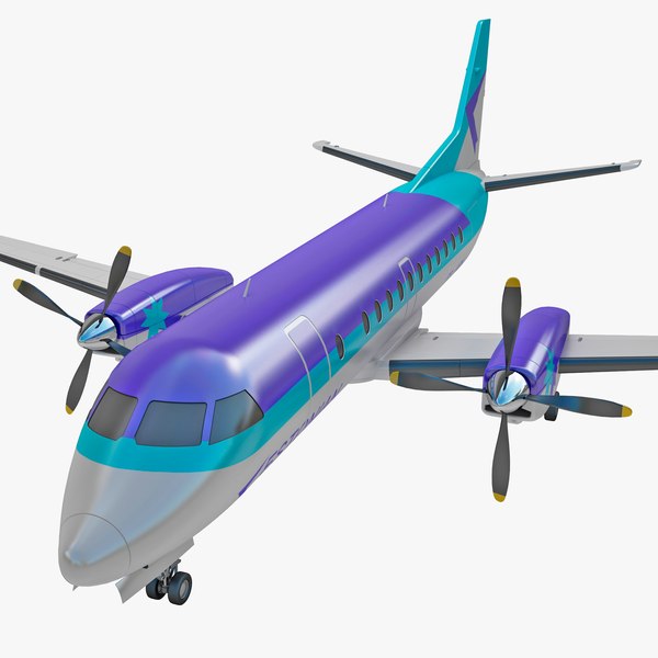 3d model passenger aircraft saab 340