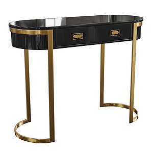 Oval Entryway Accent Table with Storage Console Table 3D model
