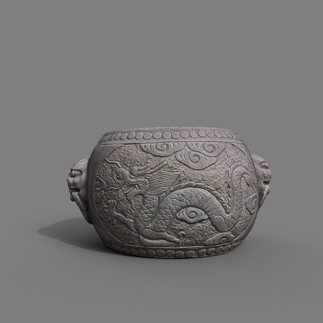 Chinese Stone Drum Model - TurboSquid 2223939