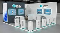 Technology Exhibition Booth with Illuminated Display Stands
