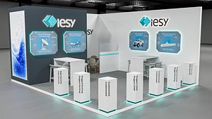 Technology Exhibition Booth with Illuminated Display Stands