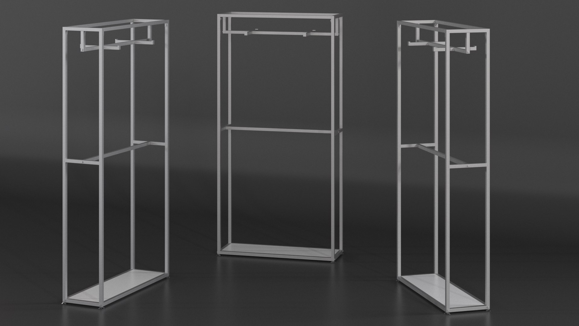 Double Coat Rack Silver 3D Model - TurboSquid 2247262