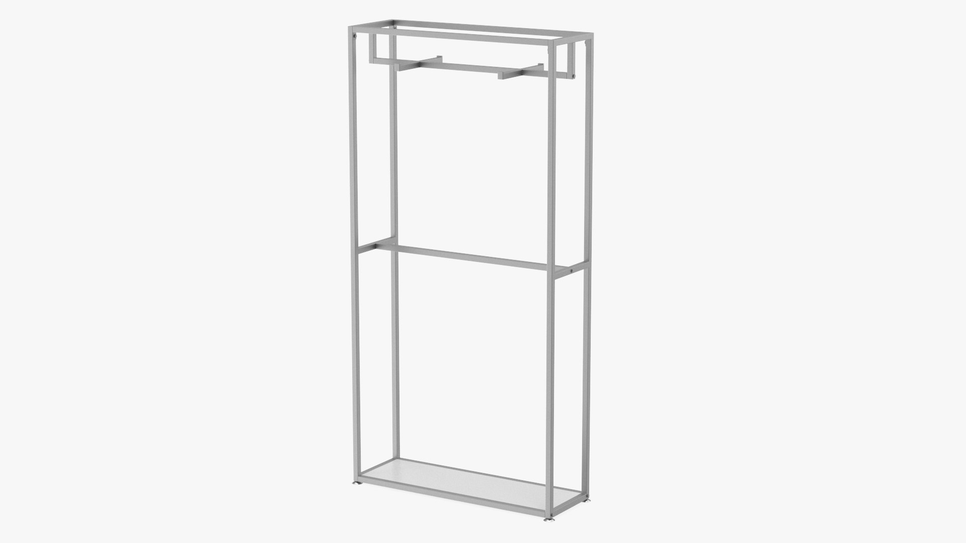 Double Coat Rack Silver 3D model preview