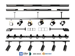 LED Track Lighting System 3D model