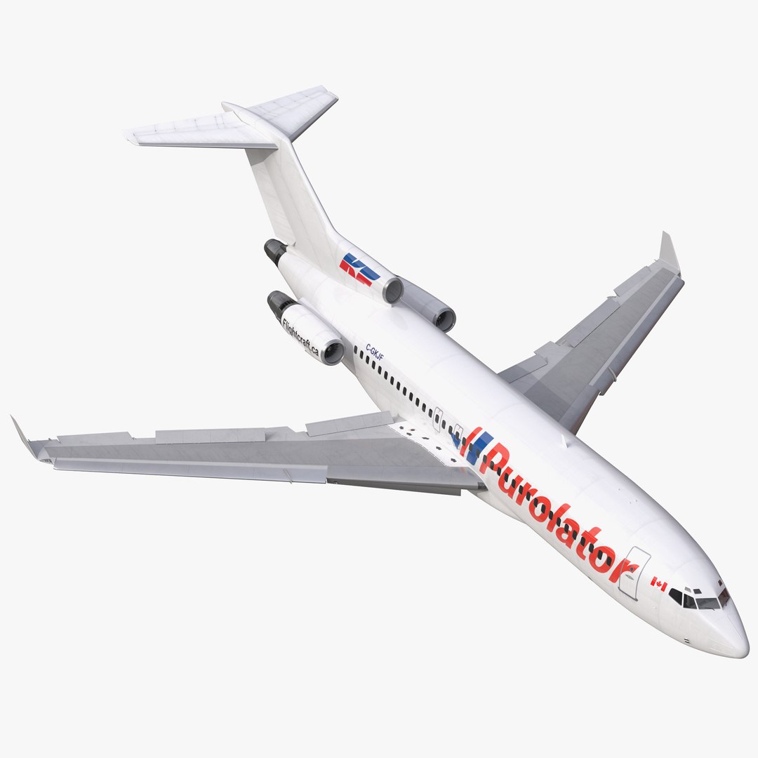 Boeing 727-100 Private Kelowna Rigged 3D Model 3D model preview
