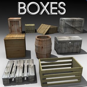 3d model wooden crates