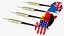 International Flag Themed Darts Set 3D model
