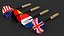 International Flag Themed Darts Set 3D model