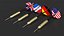 International Flag Themed Darts Set 3D model