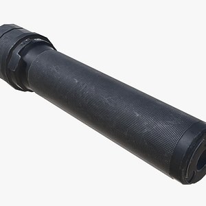 Tactical Silencer 5-45x39 Low-poly model 3D