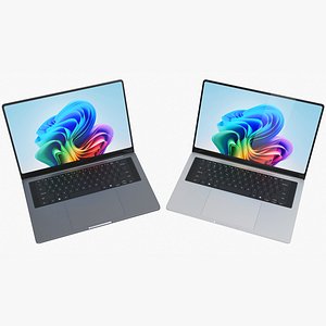 Samsung Galaxy Book6 Ultra Gray and Silver Rigged 3D model