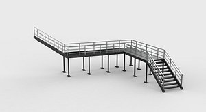 Industrial stairs modular 02 3D model 3D model