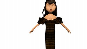 free low poly woman in dress 11