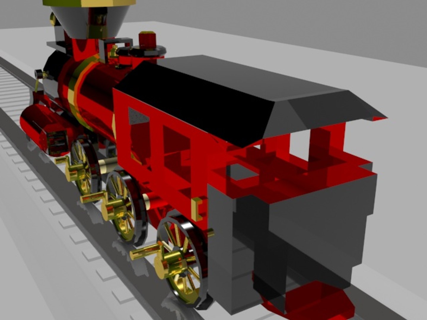 3d Model Train Engineered Steam