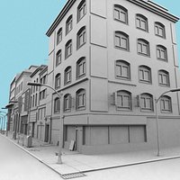 HD Down town buildings 02 Untextured