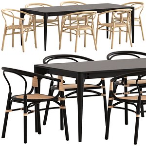 Globewest Avery Maja Armchair and Huxley Curve Table 3D model