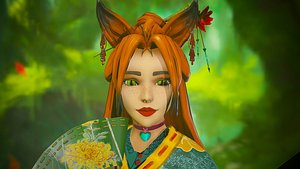 Stylized Forest Kitsune