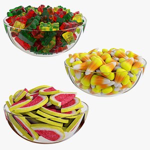 3D Jelly sweet glass bowls