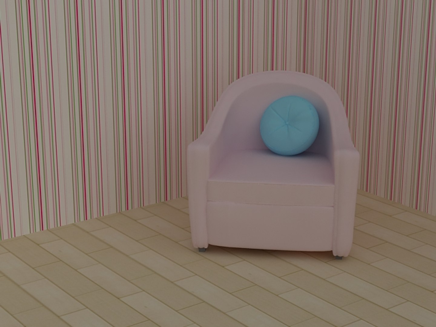 pink single sofa 3d model