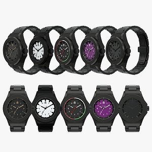 Black Steel Chrono - 5 Dial Variants Watches 3D