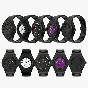 Black Steel Chrono - 5 Dial Variants Watches